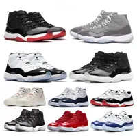 High Jumpman 11 Low Men Basketball Shoes White Bred Concord 45 Legend Blue 25th Anniversary Calting Cap و Gown Platinum Tint Designer Sneakers 36-47