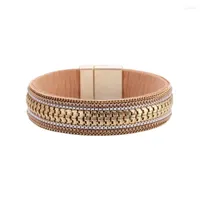 Brazalete de joyer￭a para mujeres pulsadoras pulseras pulseras de hebilla magn￩tica de metal encanto mu￱equera brazaletes