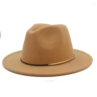 Berets Wool Women Men Fedora Hat For Lady Winter herfst floppy cloche brede rand Jazz Caps maat 56-58 cm