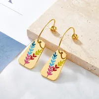 Earrings dangle Luxukisskids Orez de design de trigo Drop Drop Gold Piercing de fadas de fadas de fadas de fadas com arco de fada