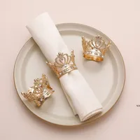 Crown Napkin Ring Gold Silver Napins Buckle Hotel Wedding Tanddoek Ringen Banquet LSB16379