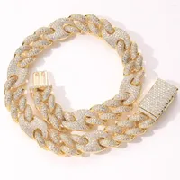 Łańcuchy 20 mm mrożone kubańskie link luksusowe sześcienne naszyjniki z cyrkonu dla mężczyzn moda biżuterii biżuterii