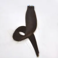 18 20 22 24 inch tape on hair Glue Skin Weft PU Human Hair Extensions INDIAN REMY 4colors for option 150Gram 60pcs