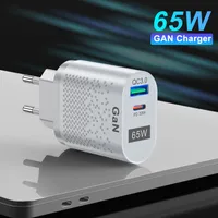 QC3.0 Carregador Fast 65W Carregador de parede PD Tipo C Quik Charging Adapter para iPhone