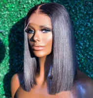 Grandes descuentos t Parte Bob Lace Human Hair Wigs 8-16 pulgadas Brasil recto corto Remy 5x1 para mujeres