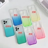 Fashion Gradient Soft TPU Clear Cases For Iphone 14 Pro Max 2022 Iphone14 13 12 Mini 11 XR XS MAX X 8 7 Plus Transparent Hit Contrast Hybrid Color Pretty Phone Back Cover