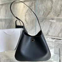 2022 Neue Cleo -Unterarm -Taschen Umh￤ngetaschen Handtaschen 5A Quality Totes Triangle Dekoration Gro￟kapazit￤t Einkaufen echte Lederbeutel Schwarzer Modetrend Vielseitig vielseitig