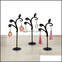 Jewelry Pouches Bags Jewelry Pouches 3Pcs Set Metal Tree Type Earring Holder Display Stand Ear Stud Showcase T Drop Delivery 2022 Pa Dhidi