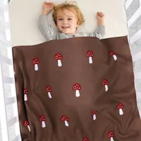 Детское одеяло супер мягкое грибное вязаное новорожденное детское мальчик девочка хлопковая пеленка