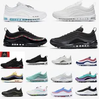 2022 New Men Woman Running shoes 97 Mens cushion Trainers Halloween Light Blue Red Leopard Reflective 97s Bred South Beach sports sneakers