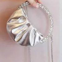 Sacs ￠ bandouliers Rigiane circulaire Handle de soir￩e Sac de soir￩e Femmes ￉l￩gant Designer Diamants Round Clutch Purse Dames Chic Handbag Party 221017