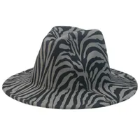 Beanie/crânio Caps Hat feminino Fedora Inverno Autumn Zebra Leopard Cow Pattern Hats Fedora Men Capa Panamá casual Hip Hop Fedoras Sombreros de Mujer L221013