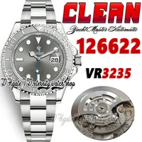 Clean CF CF126622 VR3235 Reloj automático de hombres Y-M 40 mm Bisel giratorio Rhodium Dial blanco Dial 904L OysterSteel Super Edition Same Singer Card Eternity Watches
