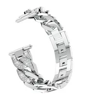 Silver Women Watch Watch per Samsung Galaxy Watch 5/Pro/4 Diamond Bracelet 22mm 20mm Watchstrap Classic/3 Band 40mm 44mm 45mm 42mm Active 2 Cowboy Catena