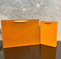Orange Original Gift Paper bag handbags Tote bag high quality Fashion Shopping Bags Wholesale cheaper 01a