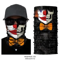 Bandanas 3D czaszka pół maska ​​płynna bandana tuba gaiter szalik Joker szyja cieplejsze wędrówki rower halloween imprez