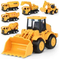 Mini Simulation Engineering Cars Diecast Plastic Car Construction Vehicle Excavator Model Toys for Children with Toy Boys Gifts 1017