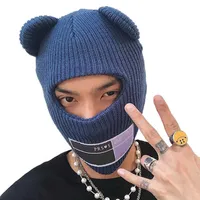 Cycling Caps Masks Multi Functional Mouse Ski Mask Winter Warm Knit Cap Balaclava Mask Artificial Wool Hats Adult Men and Women Be