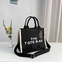 Marc The Tote Bag Canvas Designer Handbags سعة كبيرة الكتف نساء التسوق حقائب رسائل رسائل Messenger Print 220803 1106