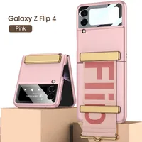 Cell Phone Cases Ultra-Thin Case for Samsung Galaxy Z Flip 4 Fashion All-inclusive Shell with Wristband Bracket Cover 3 W221017