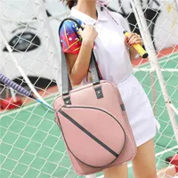 イブニングバッグメススポーツバッグバドミントンテニスラケット多目的大容量ハンドバッグシングルショルダー女性用ブルー/ピンク