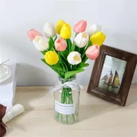 Faux florales Grün 10pc Silicon Real Touch Tulip Blume Jak Flores Artificiais com Frete gratis Sztuczne Tulipany 221013