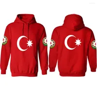 남성용 후드 아제르바이잔 남성 풀오버 커스텀 프린트 이름 번호 플래그 빨간색 의류 티 아즈 컨트리 스웨트 셔츠 아제르바이잔 국가 소년 옷