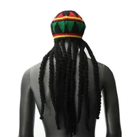 Czapki czapki czapka hip hop dzianina Wig Braid kapelusz mężczyzna Jamajka Bob Rasta Beanie Winter Gorra Hombre Dreadlocks Reggae Czapka Zimowa 221014