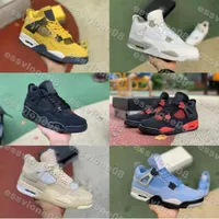 Chaussures de basket-ball Trainers Sneakers University Blue Cream Sail Lightnings Red Thunder White Oreo Bred Taupe Haze Black Cement Cat 4 4S OFF NOIR What the