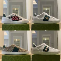 Tasarımcı Marka Ayakkabı Klasik Eğitmenler Sabah Sabor Deri Sneaker Çiçek İşlemeli Python Tiger Horoz 100% Ace Erkekler Kadınlar Yeni Renkler Boyut US5-13.5