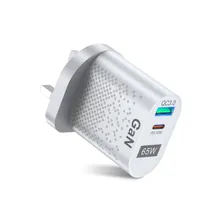 QC3.0 빠른 충전기 65W Gan Wall Charger PD Type-C Quik 충전 어댑터