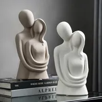 Decoratieve objecten Figurines Noordse abstract standbeeld Sculptuur denker Karakter ornamenten Ation Resin Ceramic Crafts Living Room Home Geschenk 221017