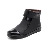 Безопасные обувь дождевые ботинки мужская мода короткая трубка без скольжения износостойкие