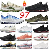 Mannen 97 97S Loopschoenen Sneakers MSCHF LIL NAS SATAN JEZUS TRIPLE WIT ZWART GOED Gym Red Sean Wotherspoon Silver Bullet Mens Dames Outdoor Sports Trainers Dames