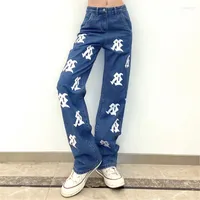 Jeans pour femmes pantalons de cargaison de femmes femmes basse taille denim capris y2k mode coréen pour les filles