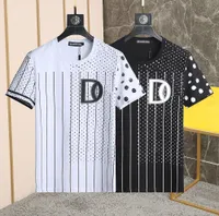 DSQ Phantom Kaplumbağa Erkek Tasarımcı Tişört İtalyan Milan moda Polka Dot Çizgili Baskı Tişört Yaz Siyah Beyaz Tişört Hip Hop Sokak Giyim% 100 Pamuk Üstleri 1188