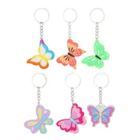PVC Keychain Pendant Silicone Silicone Colorful Butter Key Chains Silver Metal Keychain Car Course Sac CHARMES ACCESSOIRES
