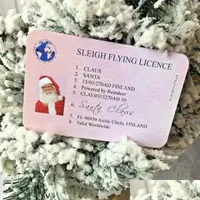 Kerstdecoraties snel levering kerstcadeau Kerstmiskaarten 86x54mm Claus grappige rijbewijs kaarten wll1146 drop 2022 h dhnbk