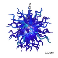 Klasyczny niebieski kształt kuli lampy wisiorki certyfikat CEL Ręcznie wysadzony szklany żyrandol Lekkie wyposażenie luksusowe oświetlenie sufitowe sztuki indoor dekoracyjny LR368