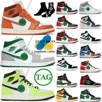 Erkekler 1 Basketbol Ayakkabı Jorban 1S Üniversitesi Mavi Patent Öğrenci Sahne Pus og Chicago Dark Mocha Serin Gri Sis Twist Pine Yeşil İsyan Sarı Ayak Toe Sneakers