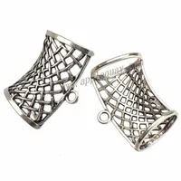 diy silver components for wrap scarfs bails charms pendants connector cross hollow oval large hole curve metal winter scarves findings 40mm 30pcs