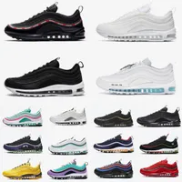NEW 97 running shoes men women sneakers 97s Mschf Lil Nas x Satan Jesus Bred Black Red Blueberry Sun Club Militia Green Sean Wotherspoon outdoor sports trainers 36-45
