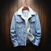 Men Jackets Winter Jean Jackets Oberbekleidung warme Denimm￤ntel Neue gro￟e Wolle L