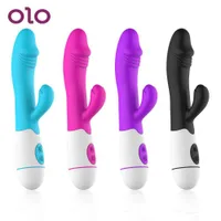 美容アイテムOlo Dildo Rabbit Vibrator 30周波数デュアル振動Gスポットマスターベーターアナル膣マッサージ女性のためのエロティックなセクシーなおもちゃ