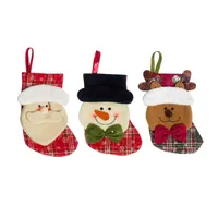 Christmas Decorations Delicate Cute Children Christmas Stocking Snowman Santa Claus Elk Bear Socks Candy Gift Bag Holder Fireplace Xmas Tree Decoration VTMHP0978