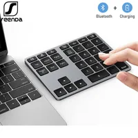 Keyboards SeenDa Wireless Bluetooth Number Pad for Laptop Rechargeable Numeric Keypad 35-Keys Aluminum Numpad Keyboard Mac Windows 221018