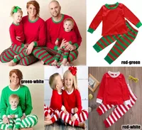 Familienparty -Dekoration Weihnachtspyjamas Set erwachsene Frauen M￤nner Kinder M￤dchen Jungen gestreift Nachtw￤sche Weihnachtshirsch Nachtw￤sche Kleidung passende Familienoutfits 3 Farbe