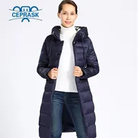 Зимняя куртка женщин плюс размер длинный густой женский зимний пальто с капюшоном высококачественная теплые куртки Parka Femme Ceprask 201111