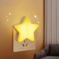 Nocne światła Śliczne gwiazdy LED światło LED Wtyczka Inteligentna kontrola Energia oszczędna lampa nocna dla dzieci sypialnia schody Decor