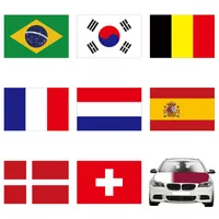 Anpassad bil huva omslag Flaggmästerskap 32 länder National Flags Pattern Truck Mirror Cover